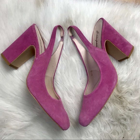 Free People Shoes - Free People Pink Suede Slingback Heels